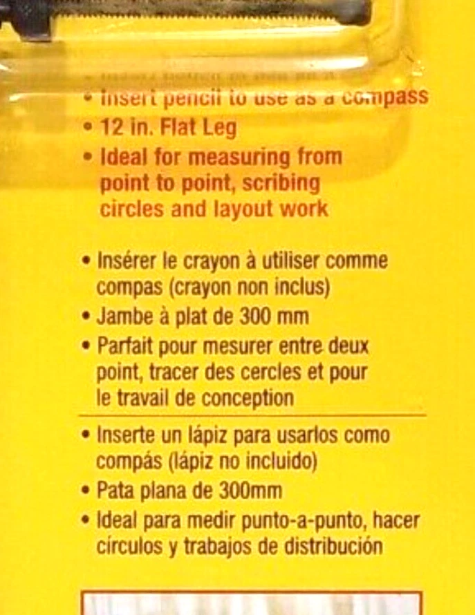 General Tools Steel Adjustable Flat Leg 12" Compass Divider, 451-12 - Image 2 of 4