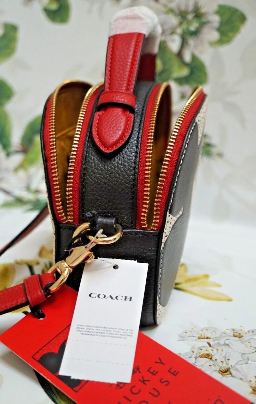 Borsa Coach C7234 Disney Topolino X Keith Haring Serena nuova con etichette in GESSO MULTI