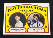 Ashton Goudeau Signed 2021 Topps Heritage Dual Autographed RC Card Auto ￼Rockies