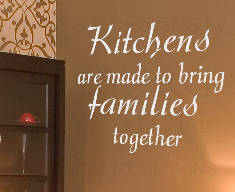 Large Family Kitchen Quote Wall Decal Art Sticker Vinyl Kitchens Bring Families Together KI35