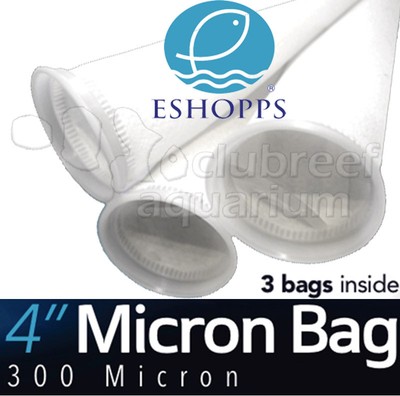 Eshopps Nano Filter Sock 3 pack 300 micron 2.75 x 10 - Aquarium inc