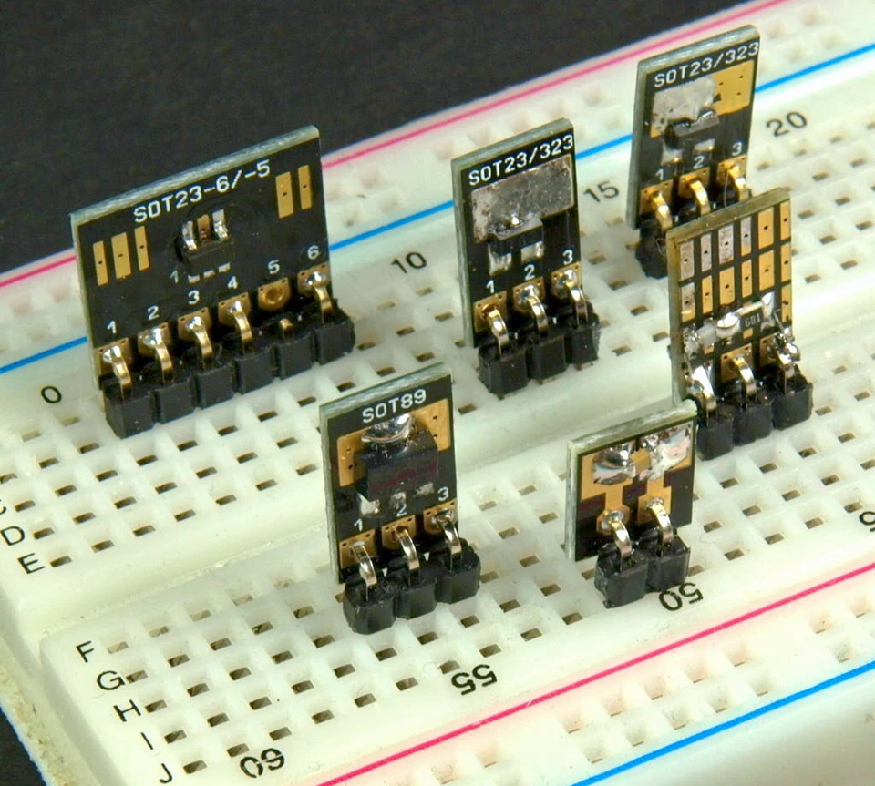 13 x SMD-Adapter für kleine Schaltungen auf 2,54 + Kontaktleiste - Bild 2 von 2
