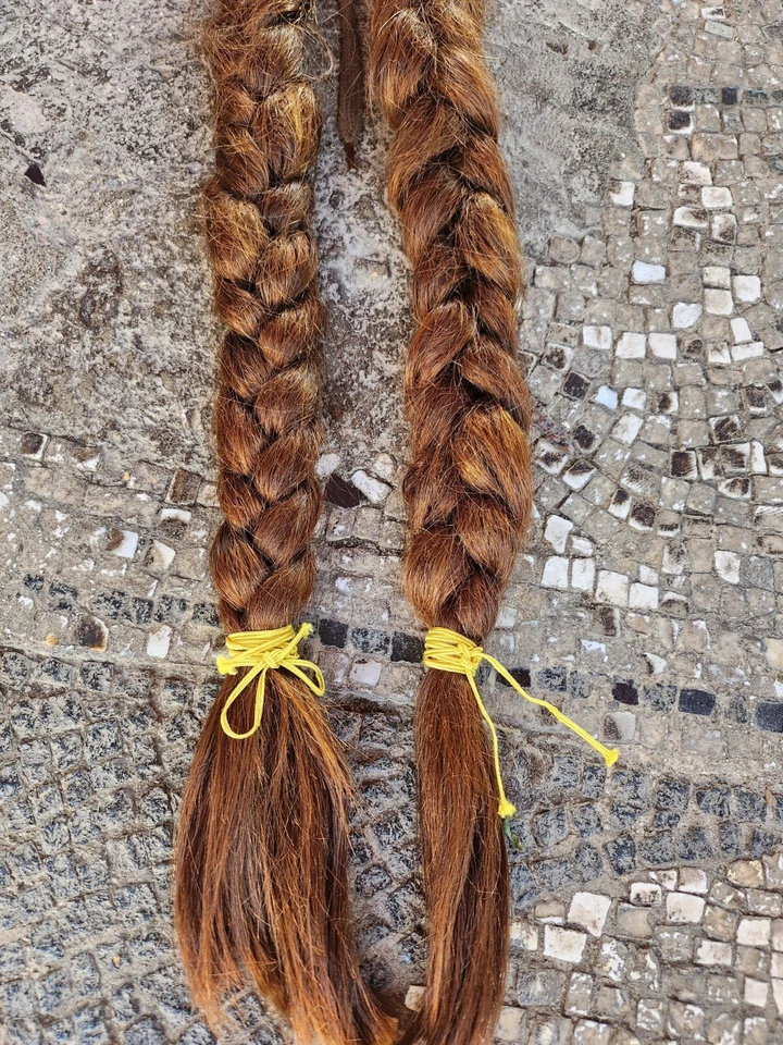 Extensiones de cabello eslavas europeas para mujer, cabello genuino colas de caballo, mediados de XX Foto 3 de 4