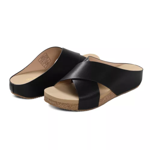 Women Casual Platform Criss Cross Flat Sandals Open Toe Slip On Slide Sandals - Picture 8 of 21