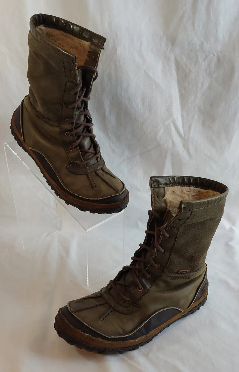 VGUC Women s Merrell Dusty Olive Select Dry Performance Footwear Boots Sz 8