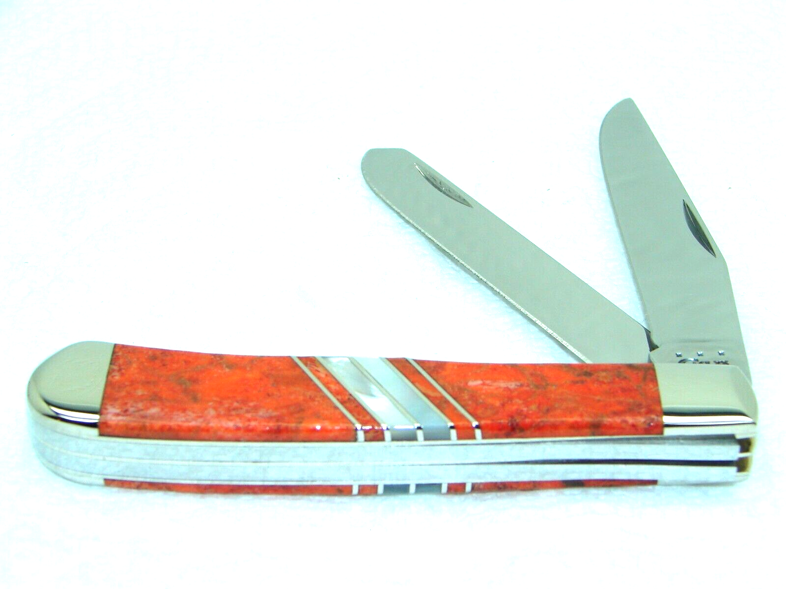 CASE XX USA,2016, EX254 TRAPPER KNIFE ORANGE CORAL & MOTHER OF PEARL