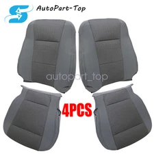 For 2015-2020 Ford F150 XLT Driver & Passenger Bottom-Top Gray Cloth Seat Cover