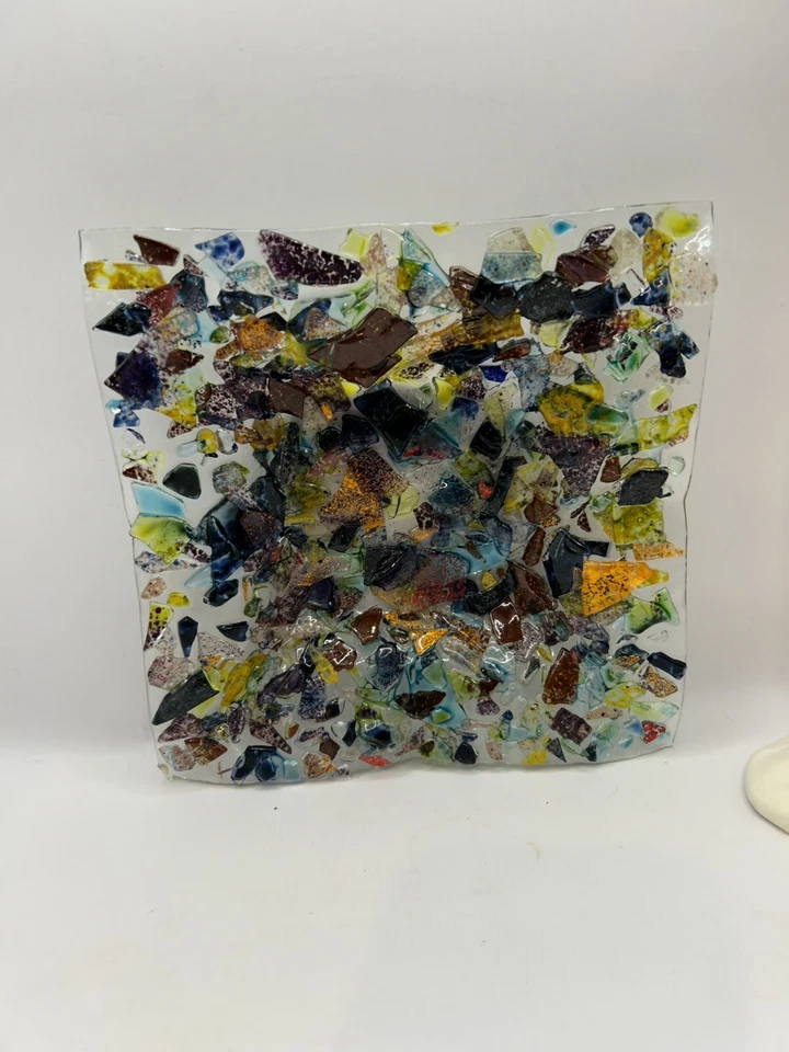 Fused Glass Plate, square  Glass Serving Tray, /ashtray 6.5" x 6.5" - Image 2 of 4