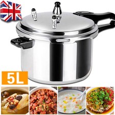 5 Litre Home Dual Handle Aluminum Pressure Cooker Kitchen Catering Cookware UK