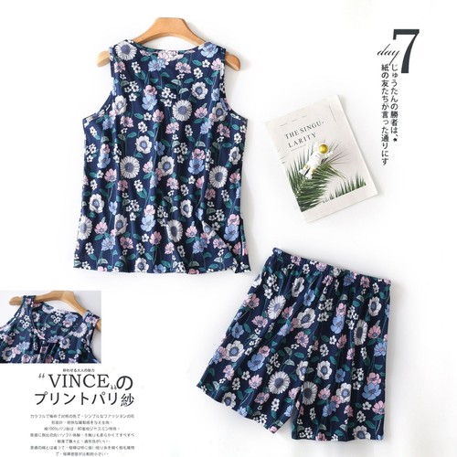 Knitted Cotton Pyjamas Ladies Sleeveless Vest Shorts Pyjama Set PJs Nightwear - Picture 5 of 28