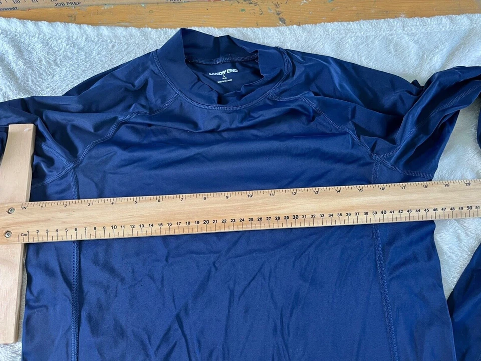 Lands' End 游泳衬衫 青少年 尺寸 L 大号 14 16 运动皮疹护鱼帆 — 第 3/4 张图片