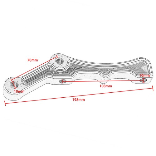 Black 1PCS 108mm Front Brake Caliper Mounting Bracket For Harley Touring Softail - Picture 3 of 3