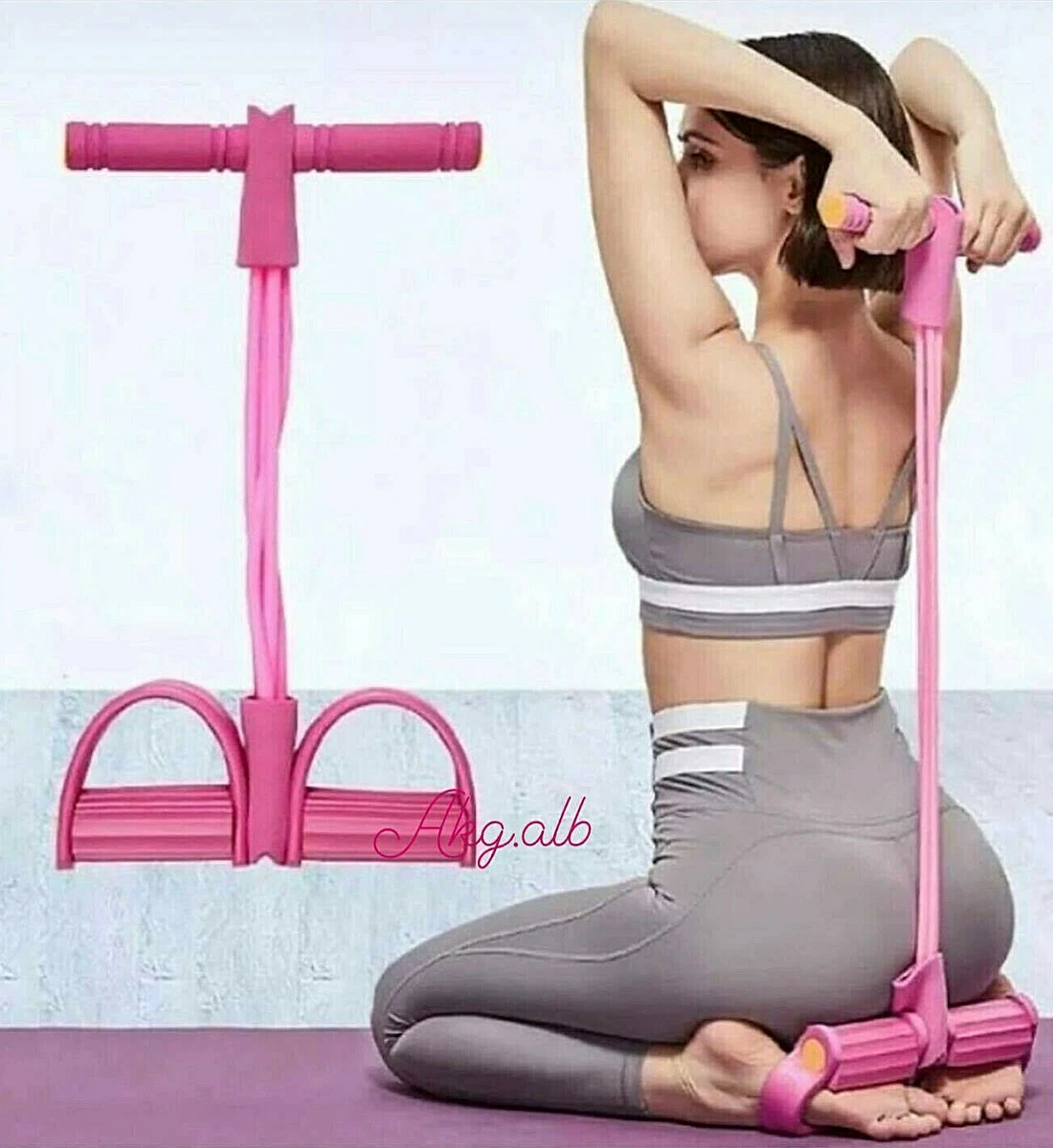 Fascia Elastica Fitness A Forma Di 8 – Portatile Per Yoga E Pilates, 4,5 Kg (Rosa)
