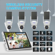 Solar Panel Wireless HD 4MP IP PRO Smart WiFi Camera Kit With 10-inch Monitor