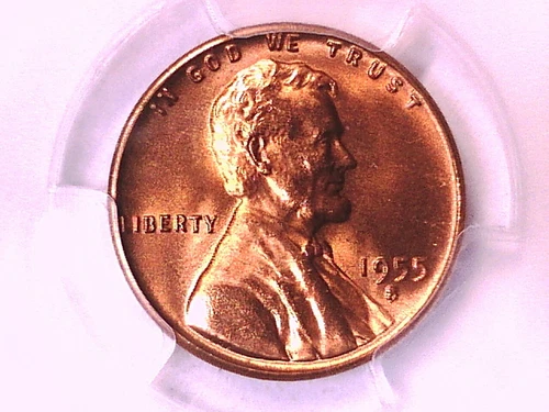 1955 S Lincoln Wheat Cent Penny PCGS MS 66 RD 36067711