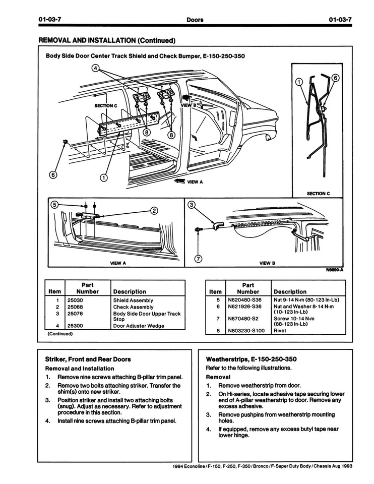 1994 Ford F-150, F-250, F-350, F-Super Duty, Bronco & Econoline Service Manual - Image 4 of 4
