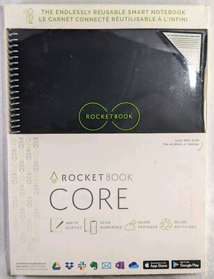 Rocketbook Core Smart Spiral Notebook, Dot-Grid and Lined Pages, 32 Pages, 8.5''