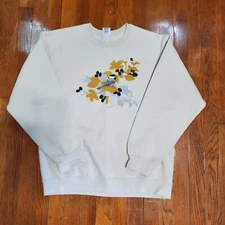 Vintage 90s Bird Sweatshirt Adult Size Medium Grandma Cottage Pullover Brown