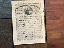 Benjamin Franklin "The Art of Making Money Plenty" Colored Print