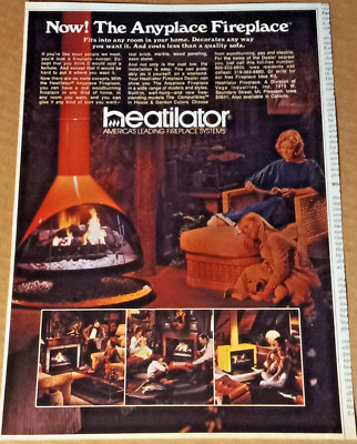 1975 print ad -  Heatilator family home Fireplaces Vega Industries advertising