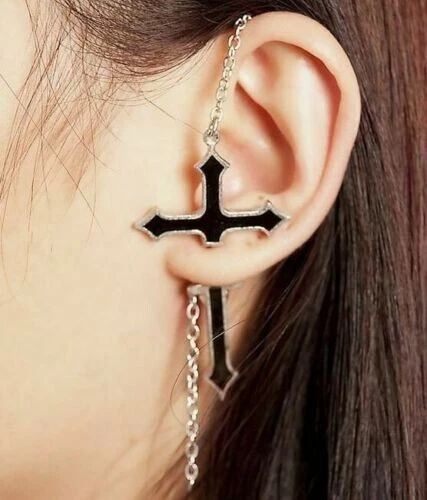 Alchemy Gothic Impalare Cross Chain Earring E280 eBay