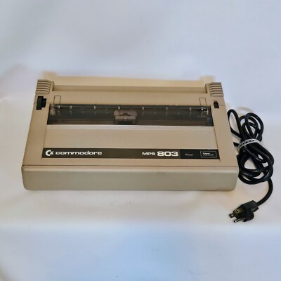 Vintage Commodore MPS-803 Dot Matrix Printer With Box Powers On Untested