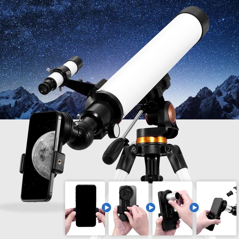 700mm Astronomical Telescope 525X with Phone Adapter for Beginner Moon Watching - Image 2 of 4