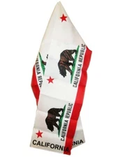State of California CA Lightweight Flag Printed Knitted Style Scarf 8"x60"