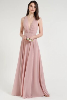 Women's Jenny Yoo Collection Ryan Dress, Whipped Apricot Luxe Chiffon, Size  14 | eBay