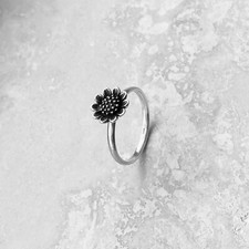 Sterling Silver Sunflower Ring, Dainty Ring, Silver Rings, Flower Ring