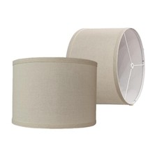 Drum Lamp Shades Beige Lamp Shades Set of 2, 12.5x12.5x9.5 inch Natural Linen...