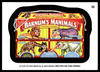2013 Topps Wacky Packages Series 11 BARNUM'S MANIMALS #32 Chocolate Crypt back