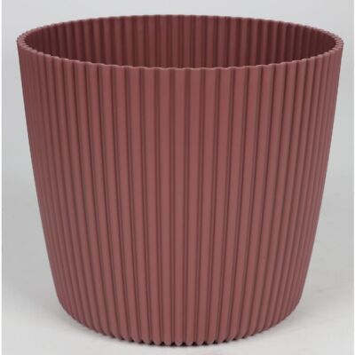 BURI Übertopf Milly 20cm Rillen Rund Kunststoff Blumenkübel Pflanze Kräutergefäß