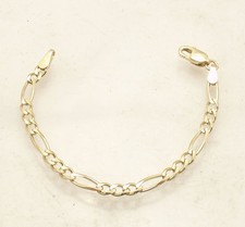 3mm Solid Figaro Chain Necklace Bracelet Extender Extension Real 14K Yellow Gold
