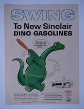 Sinclair Dino Dinosaur Gasoline Vintage 1966 Original Print Ad 8 x 11" 1 Page