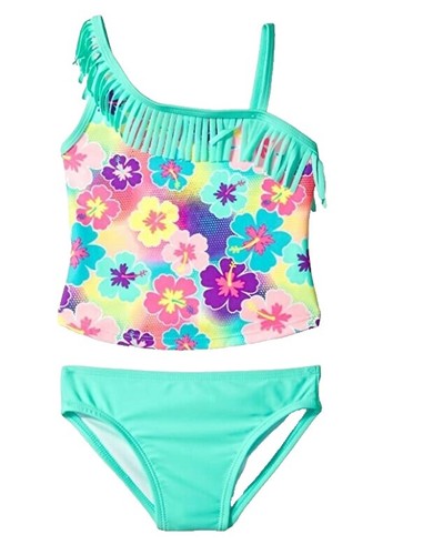 Ensemble Tankini Raisins Swim Fille – Taille 16 – Motif Floral Rouge – Neuf
