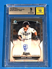 2023 Bowman Chrome Brock Jones Auto 1st  BGS 9/10 Tampa Bay Rays #CPABJ