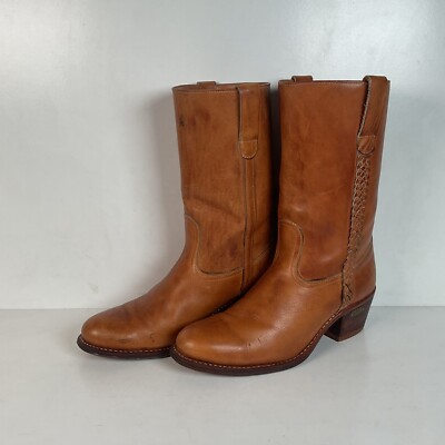 Vintage Circle S Men s Braided Campus Boots 10 D Thrashed Chunky