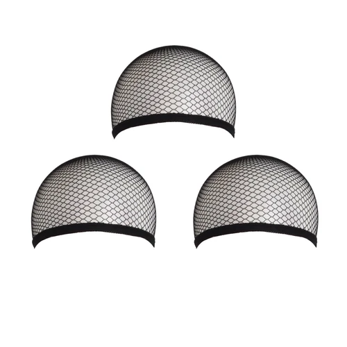 OSEMY Perückenkappen schwarz Caps Mesh elastisch Haar 3 Stück schwarz Mesh Perig Cap Netz - Bild 1 von 5