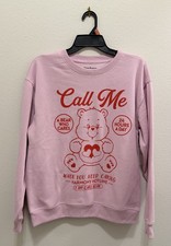 NEW Care Bears Valentine's Day "Call Me" Graphic Sweatshirt Women's Medium