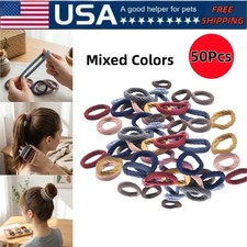 50Pcs Colorful Thick Hair Bands High Elastic Seamless Threaded Hair Ties