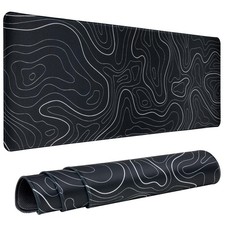 Gaming Mouse Pad Large 31.5x11.8" Topographic Keyboard Mat Non-Slip Smooth Surfa