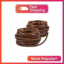 10 Yards Flat Genuine Leather Cord, 3/4/5 mm Available, Real Leather Strips, Nat