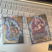 Bandai Dragon Ball Super Card Game Energy Marker Foil Goku GOLD E127 & E128