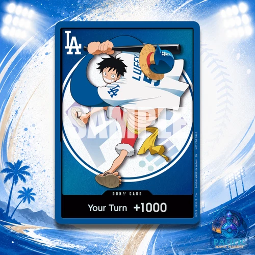 BANDAI ONE PIECE LA DODGERS MONKEY D LUFFY DON CARD PROMO 7/2 PRESALE