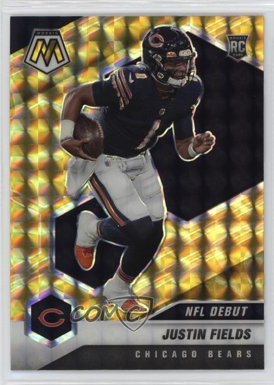 2021 Panini Mosaic NFL Debut Reactive Yellow Prizm Justin Fields #242 1o0y