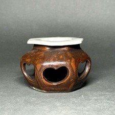 Old Imari Ame Glaze Openwork Sakazuki Stand Antique Tea Ceremony Japan