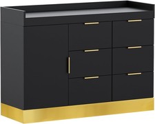 Salon Station, Free Standing Barber Vanity with Large Storage, Drawers Cabinet