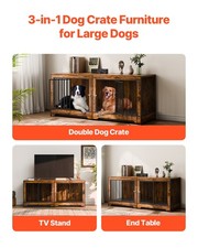 New 75" Dog Crate Furniture New 2 Dogs, Extra Large Double Dog Crate Furniture