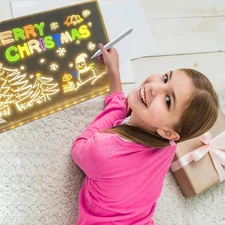 LED Note Board with 7 Colors Pen, Lighted Acrylic Dry Erase Board, 11.8 X 7.9...